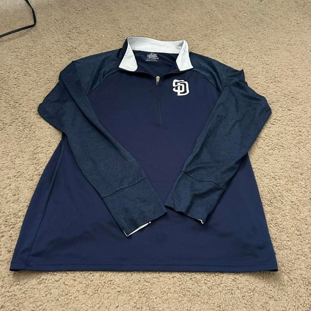 Vintage Majestic Navy San Diego Padres quarter‎ zip pullover